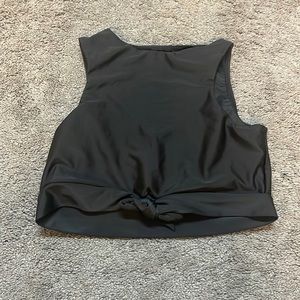 black athletic crop top